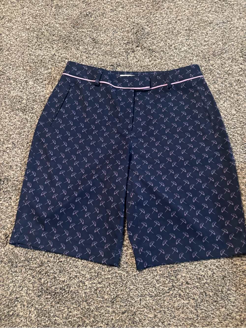 Lady Hagen Navy Shorts with Pink Umbrella Print